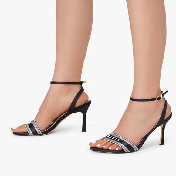 Black and silver parisian sandals - Picture 2 of 8